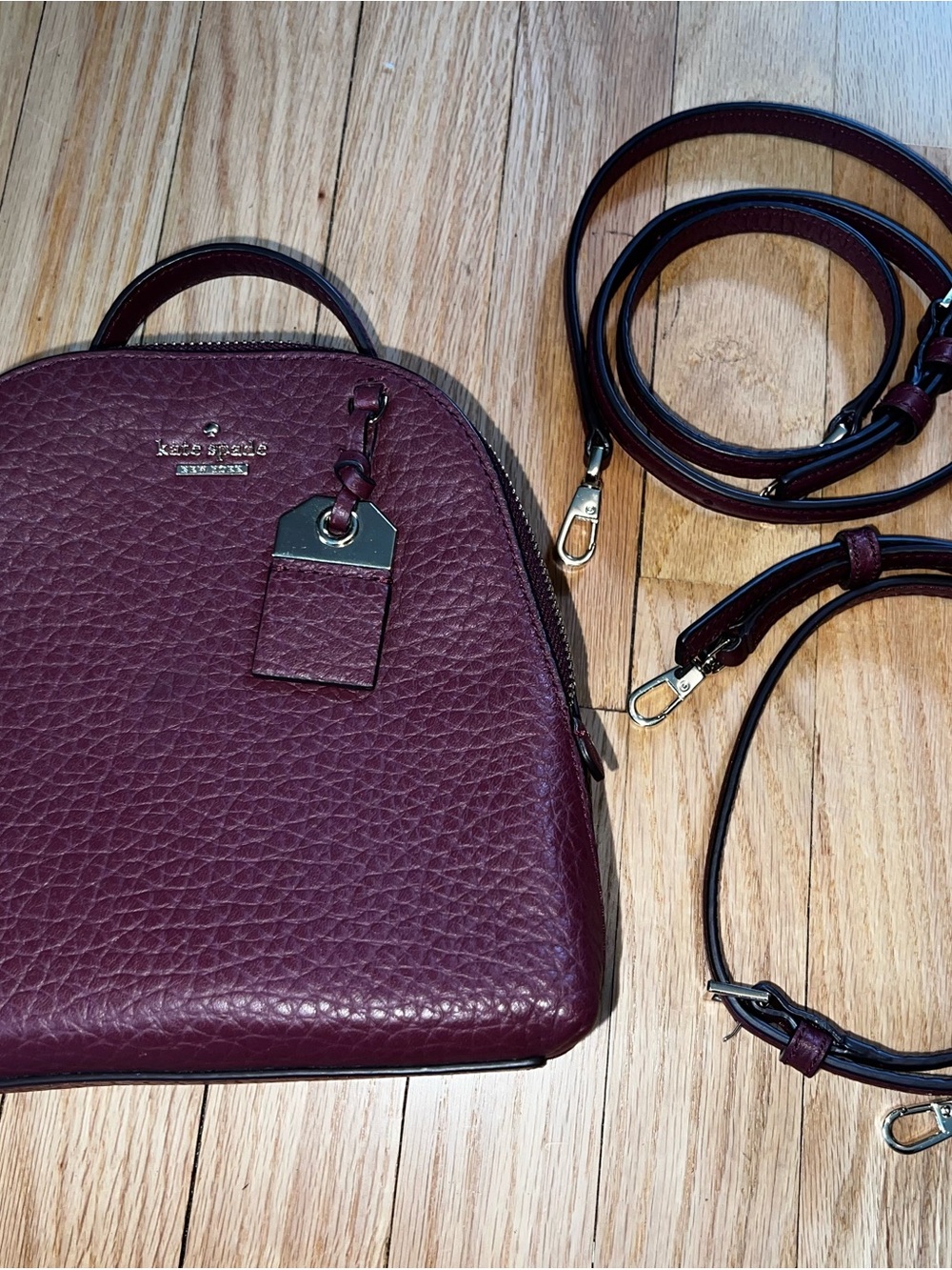 kate spade Pebbled Leather Crossbody Bag - Plum/Burgundy